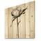 Designart - Retro Cotton Flower - Traditional Print on Natural Pine Wood